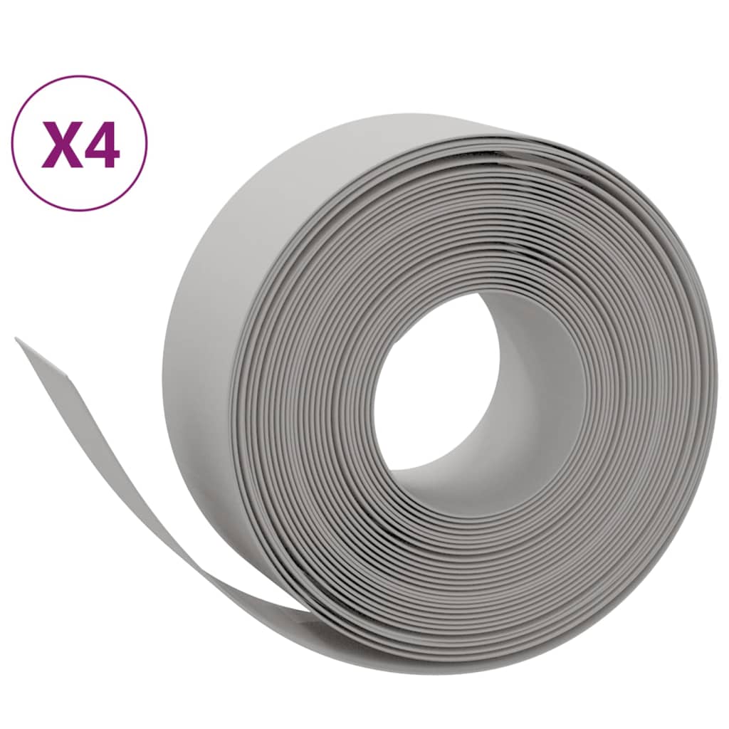 Vidaxl Garden Edges 4 st 10 m 20 cm polyetengrå