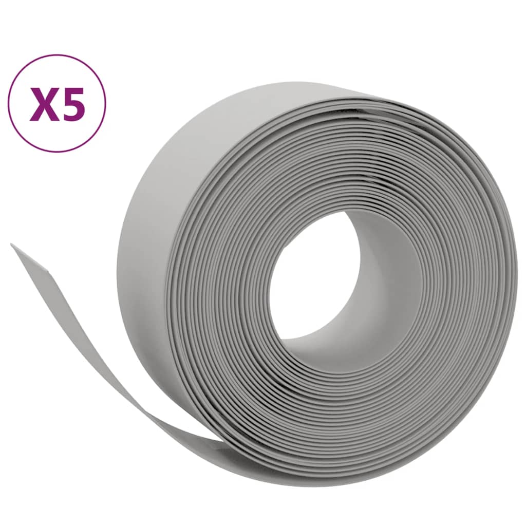 Vidaxl Gaart Kante 5 St 10 m 20 cm Polyethylen Grey