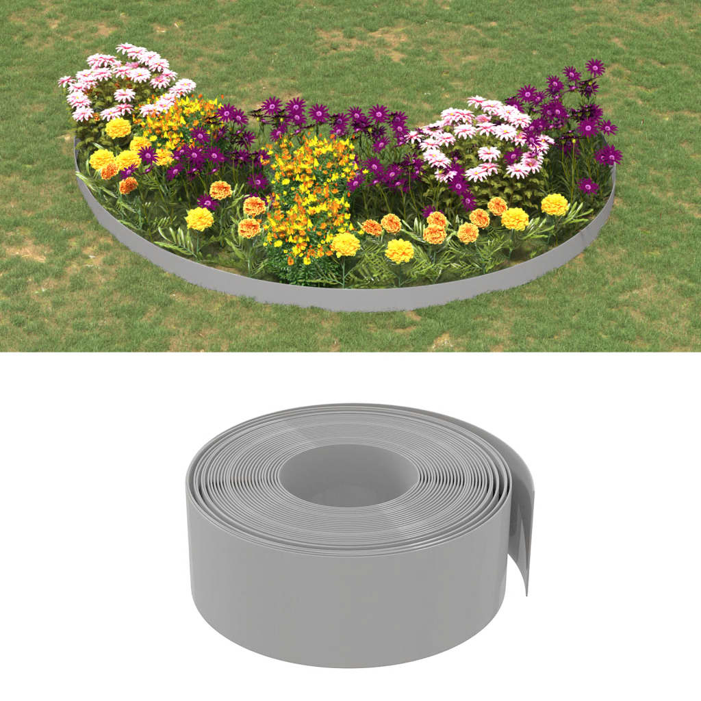 Vidaxl Gaart Kante 5 St 10 m 20 cm Polyethylen Grey
