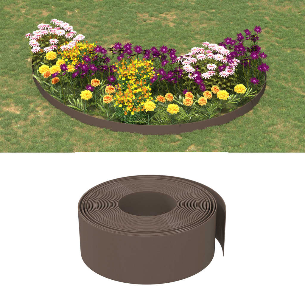 Vidaxl Garden Edges 2 st 10 m 20 cm polyetenbrun