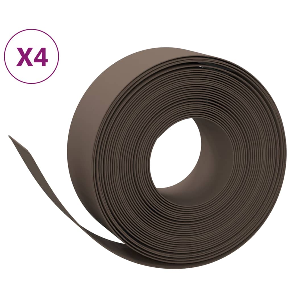 Vidaxl Garden Edges 4 st 10 m 20 cm polyetenbrun