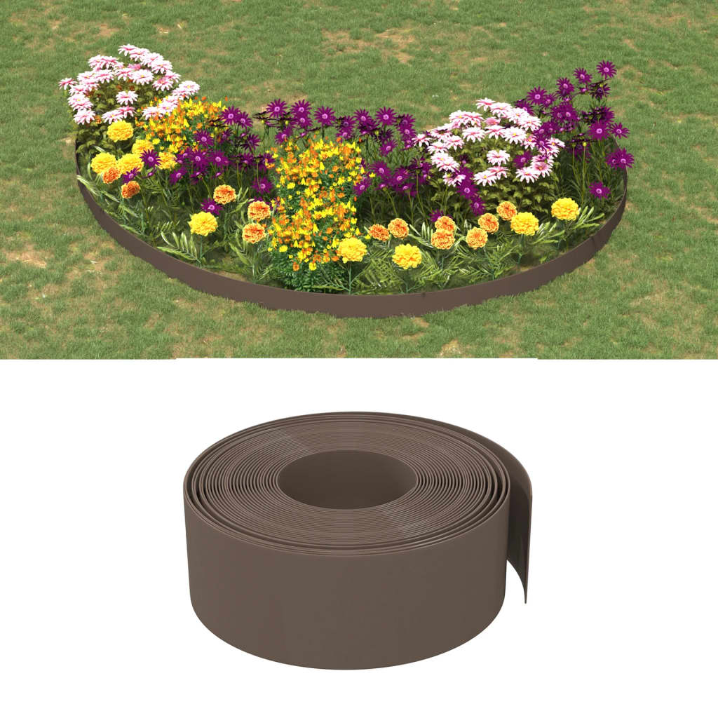 Vidaxl Garden Edges 4 st 10 m 20 cm polyetenbrun