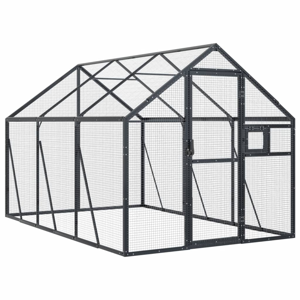 Vidaxl Aviary 1.79x3x1.85 m de antracita de aluminio