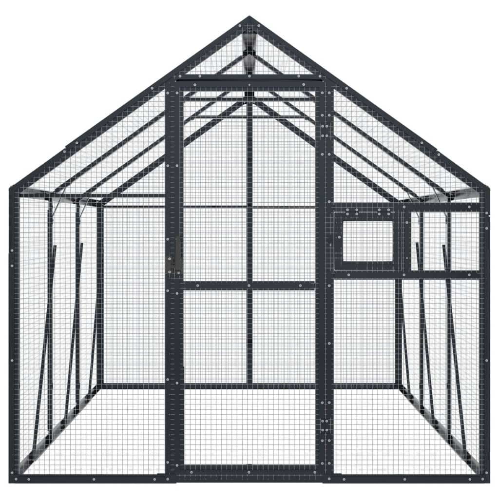 Vidaxl Aviary 1.79x3x1.85 m de antracita de aluminio
