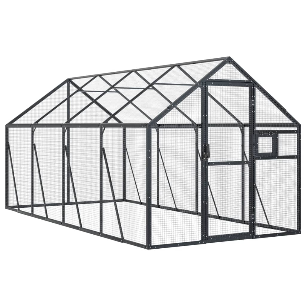 Vidaxl Aviary 1.79x4x1.85 m Antracite in alluminio