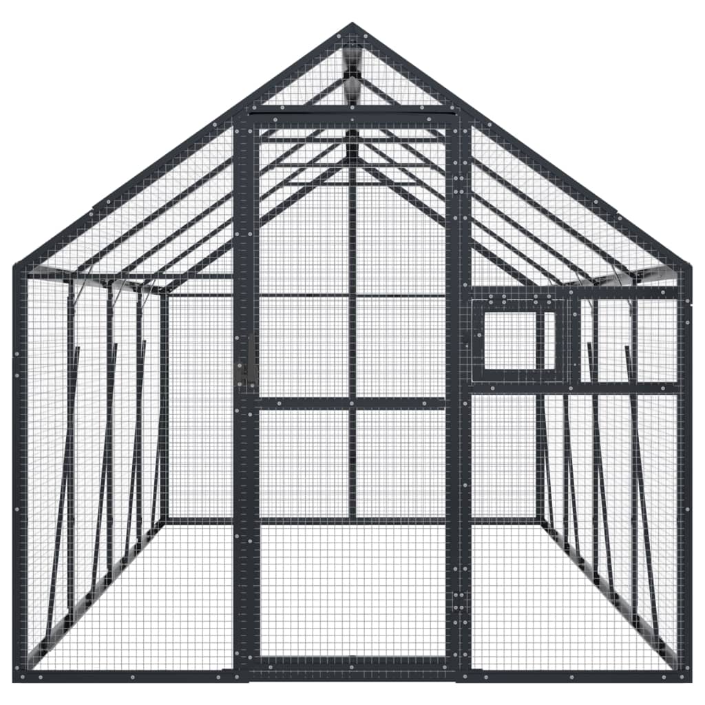 Vidaxl Aviary 1.79x4x1.85 m Antracite in alluminio