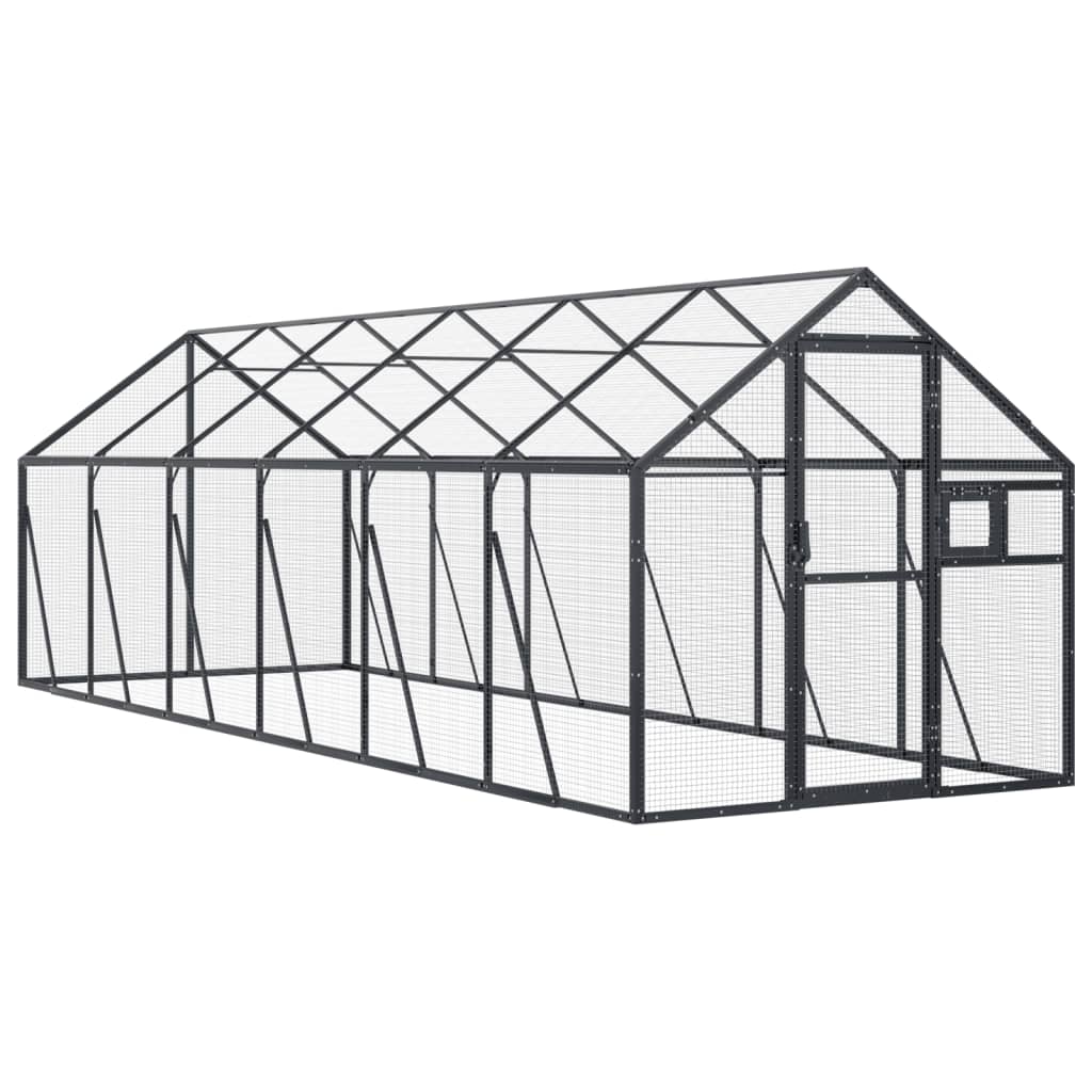 Vidaxl Aviary 1.79x6x1.85 m Aluminium Antracit Farvet