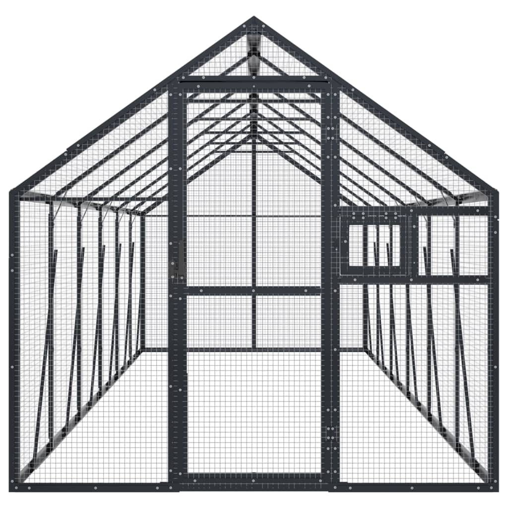 Vidaxl Aviary 1.79x6x1.85 m Aluminium Antracit Farvet