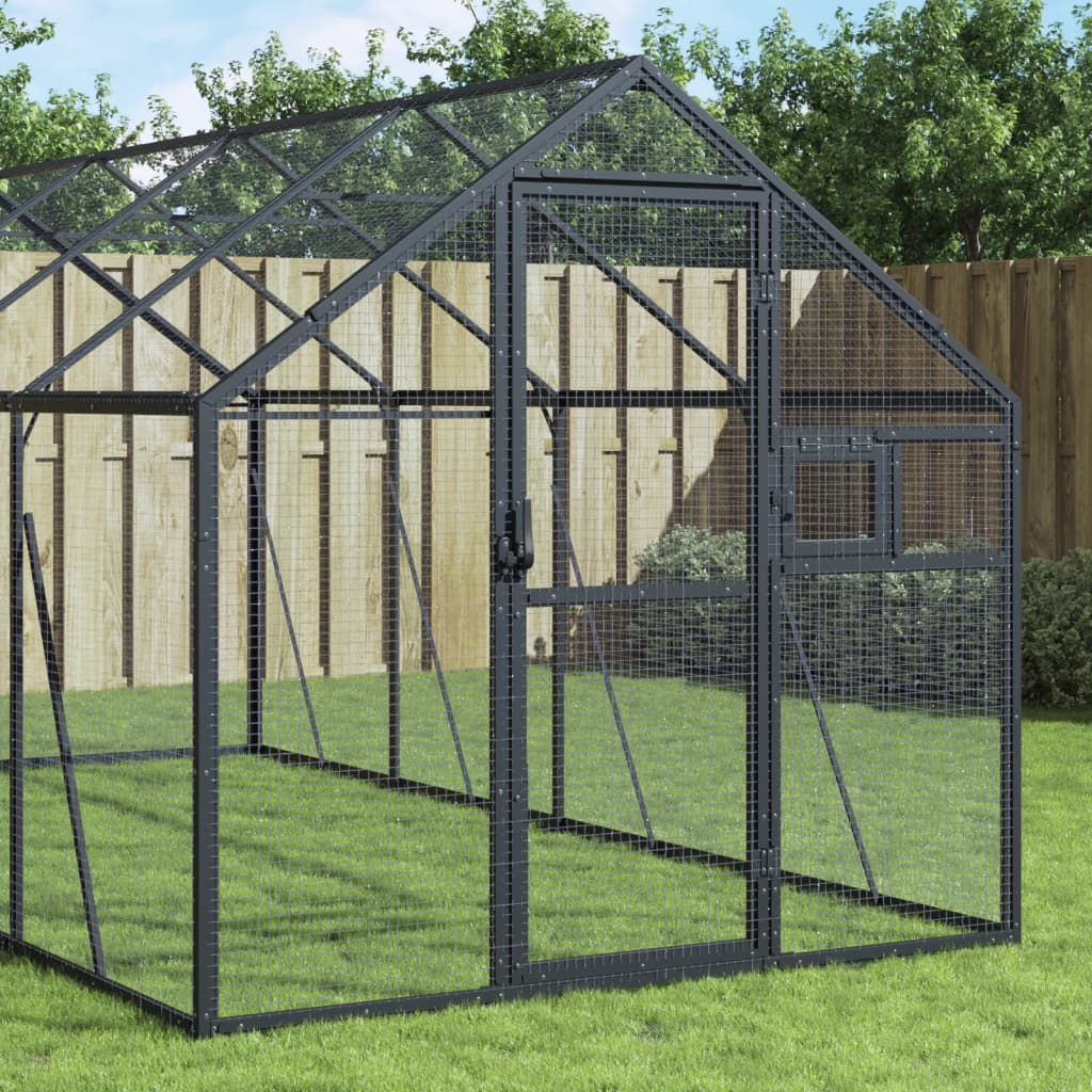 Vidaxl Aviary 1.79x2x1.85 m de antracita de aluminio
