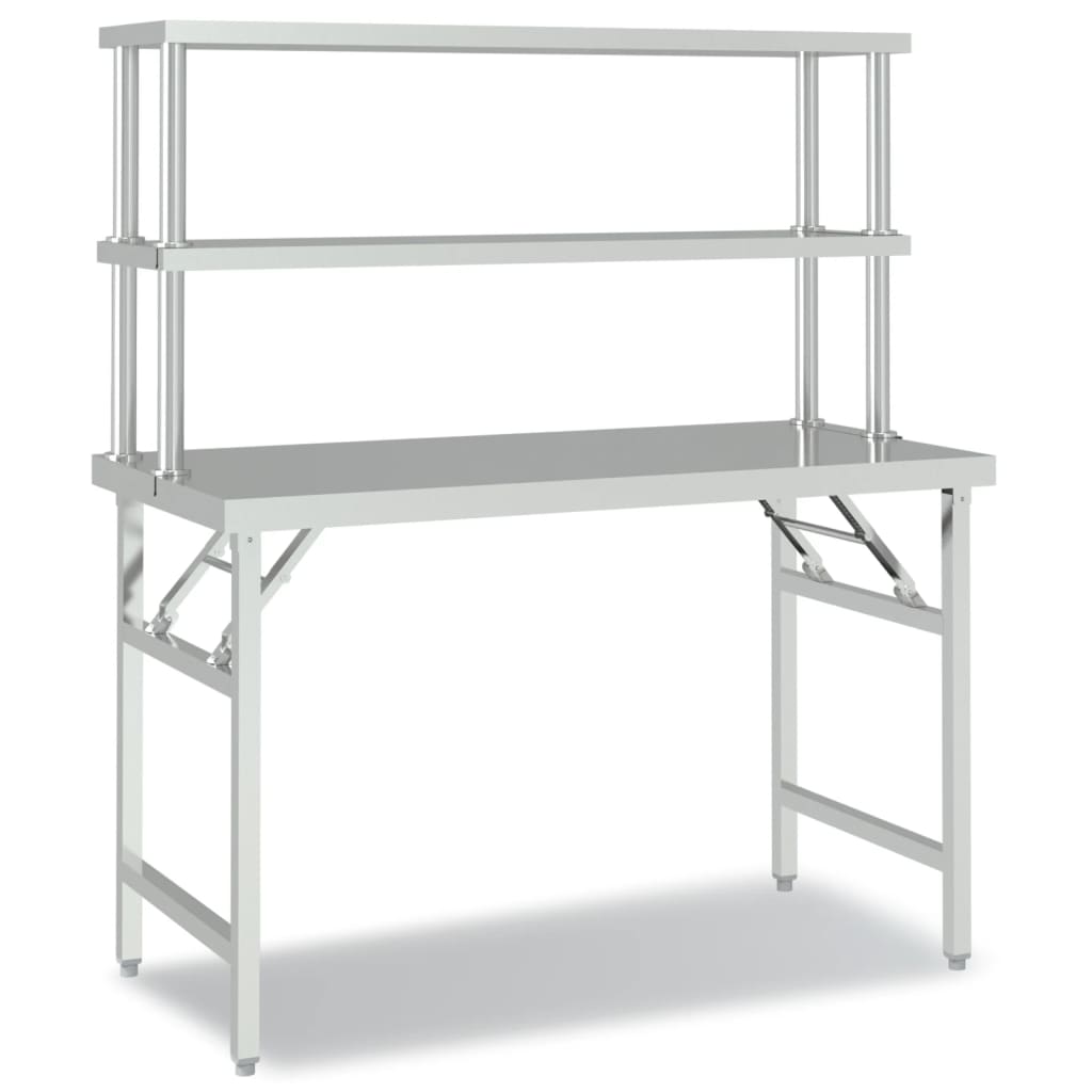 VidaXL Kitchenwork table with top 120x60x145 cm stainless steel