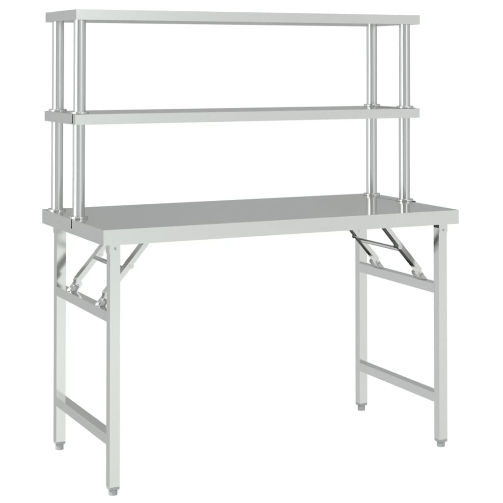 VidaXL Kitchenwork table with top 120x60x145 cm stainless steel