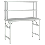 VidaXL Kitchenwork table with top 120x60x145 cm stainless steel