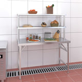 VidaXL Kitchenwork table with top 120x60x145 cm stainless steel
