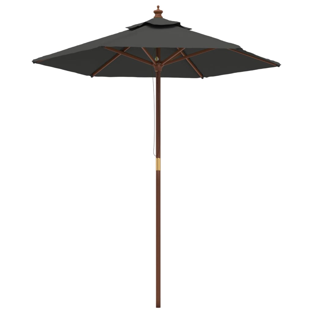 Vidaxl Parasol con polo in legno 196x231 cm antracite -colorato