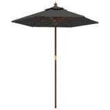 Vidaxl Parasol con polo in legno 196x231 cm antracite -colorato