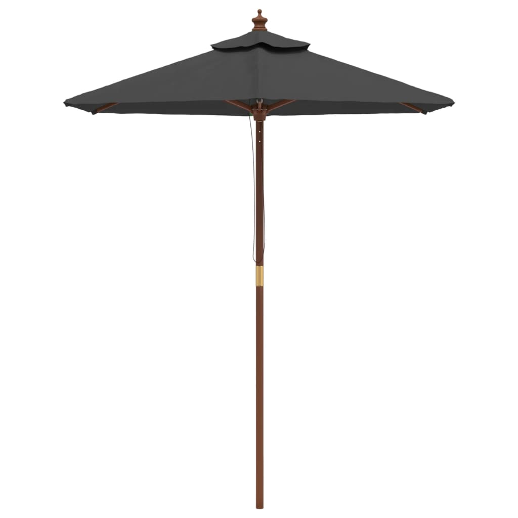 Vidaxl Parasol con polo in legno 196x231 cm antracite -colorato