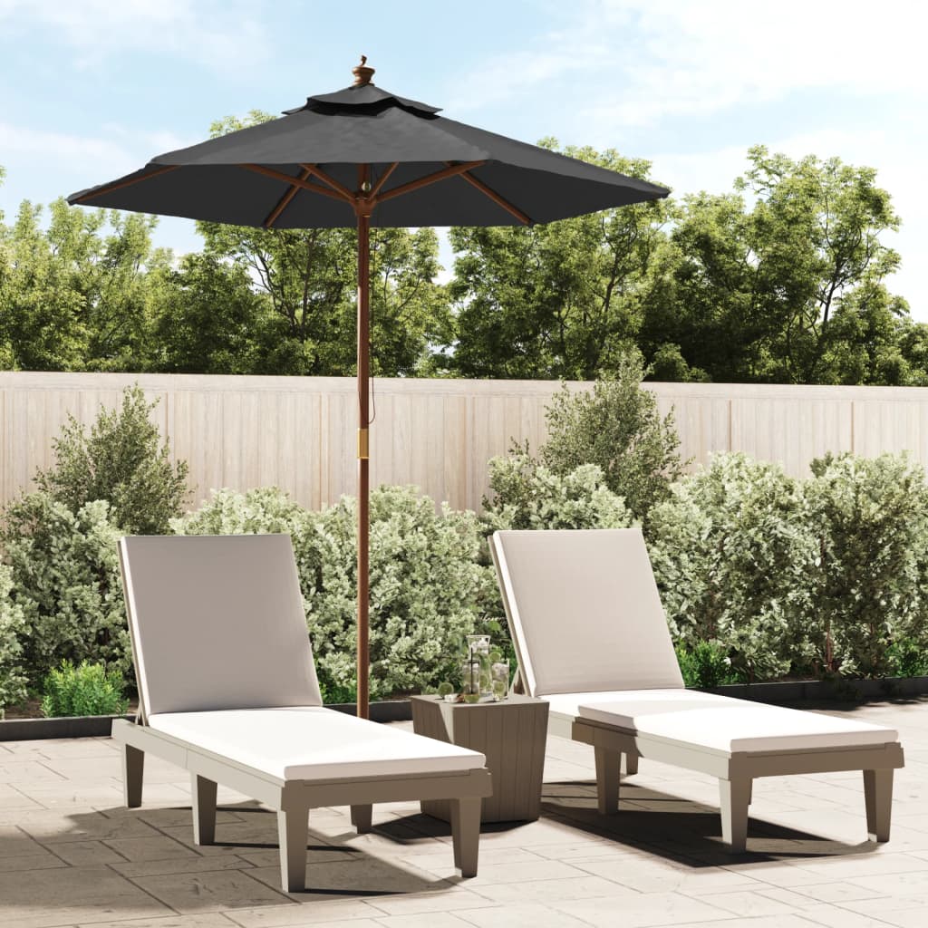 Vidaxl Parasol con polo in legno 196x231 cm antracite -colorato