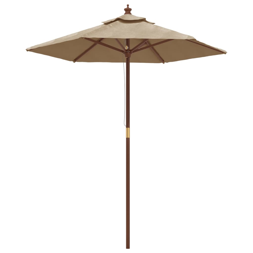 Vidaxl Parasol with wooden pole 196x231 cm taupe