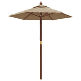 Vidaxl Parasol with wooden pole 196x231 cm taupe