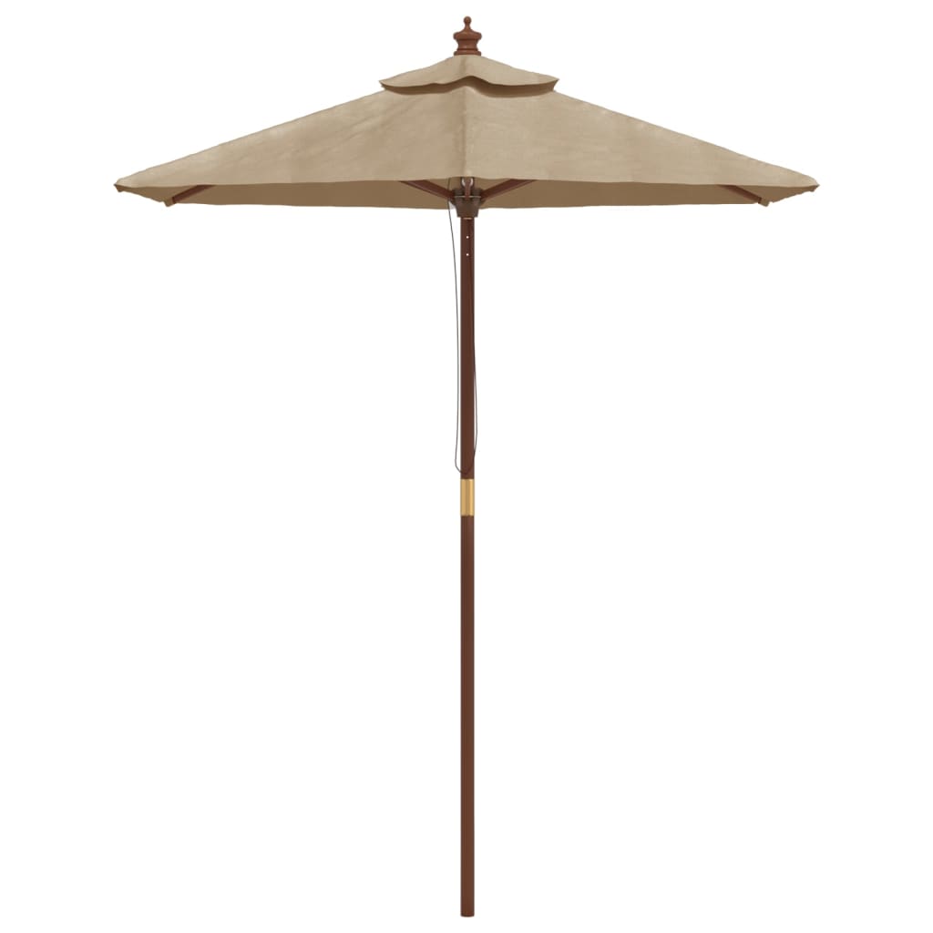 Vidaxl Parasol with wooden pole 196x231 cm taupe