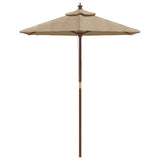Parasol Vidaxx avec mât en bois 196x231 cm taupe