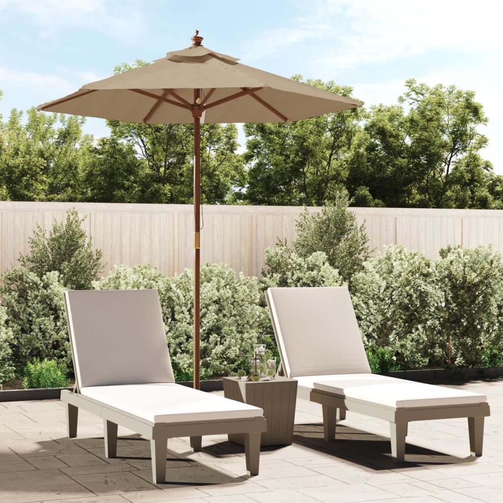 Vidaxl Parasol with wooden pole 196x231 cm taupe