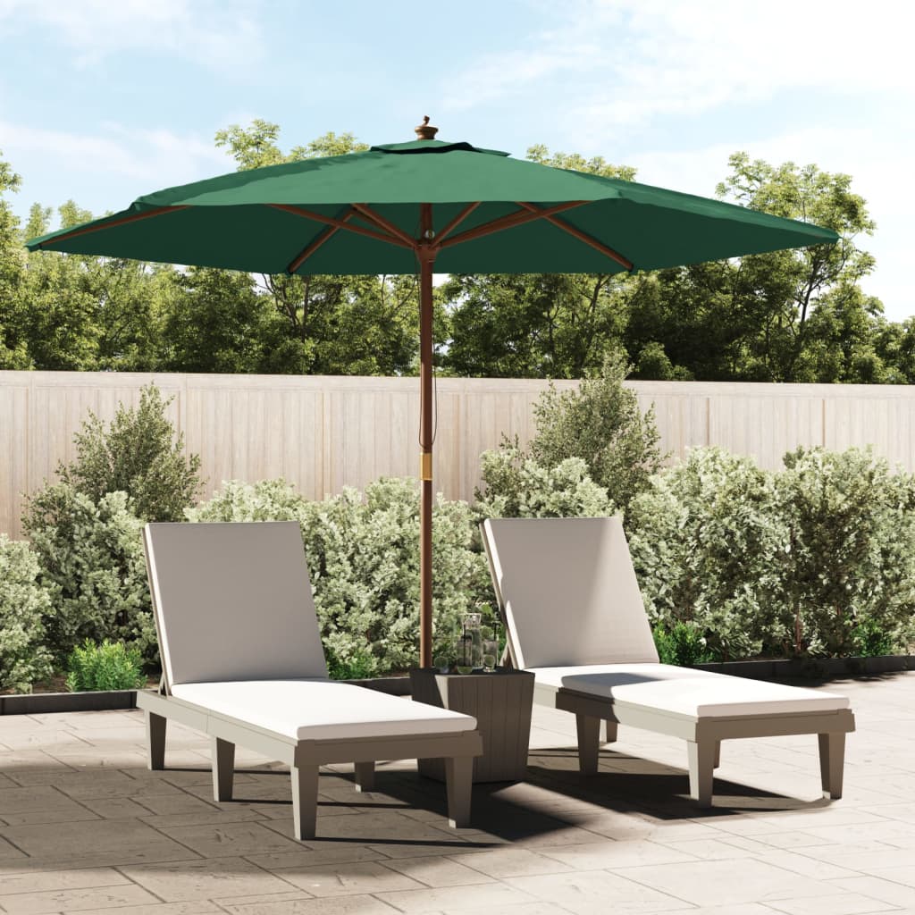 Vidaxl parkols mat hëlze Pole 299x240 cm gréng