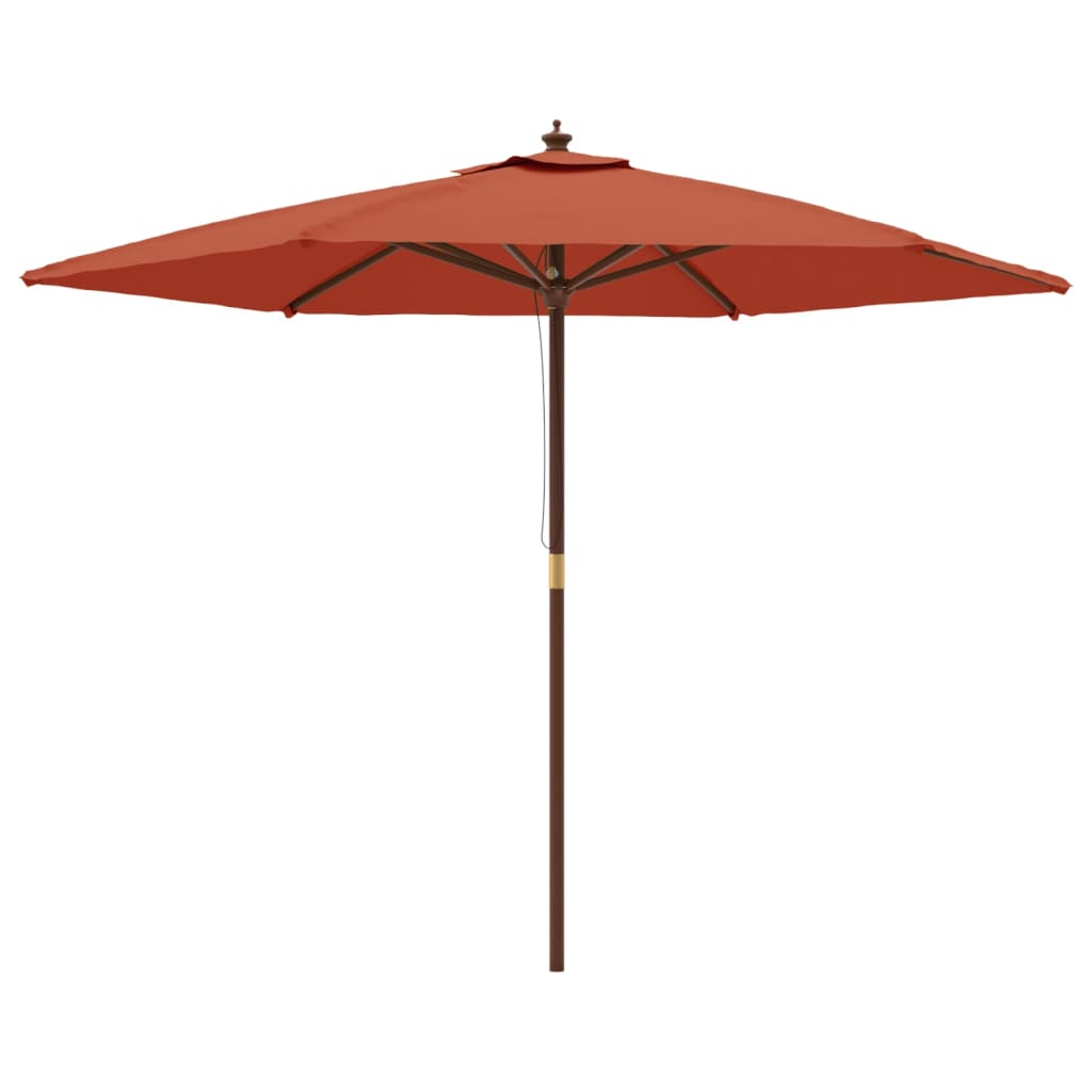 Vidaxl Parasol with wooden pole 299x240 cm terracotta -colored