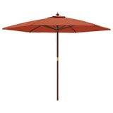 Vidaxl Parasol with wooden pole 299x240 cm terracotta -colored