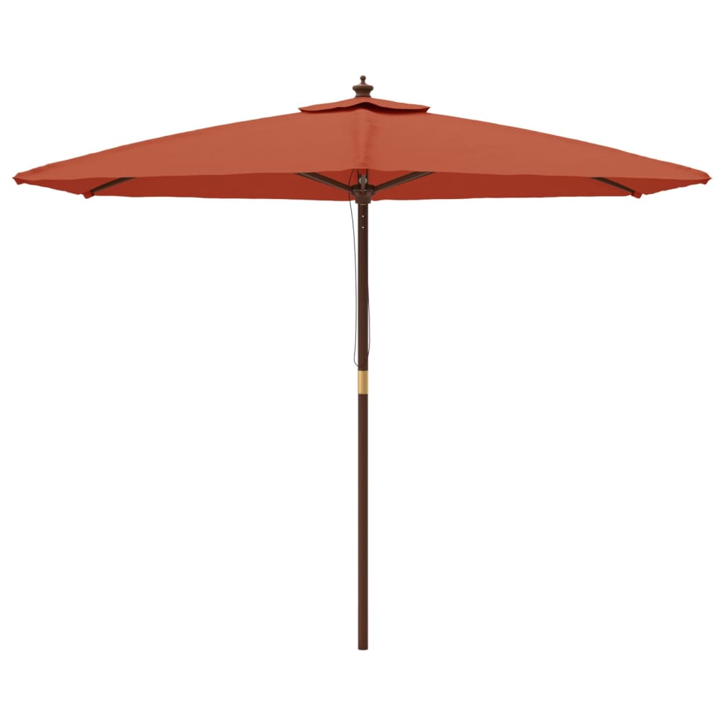 Vidaxl Parasol with wooden pole 299x240 cm terracotta -colored