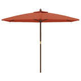 Vidaxl Parasol with wooden pole 299x240 cm terracotta -colored