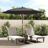 Vidaxl Parasol with wooden pole 299x240 cm Black