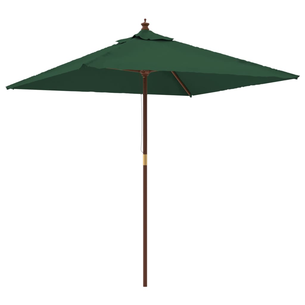 Vidaxl Parasol with wooden pole 198x198x231 cm green
