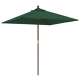 Vidaxl Parasol with wooden pole 198x198x231 cm green