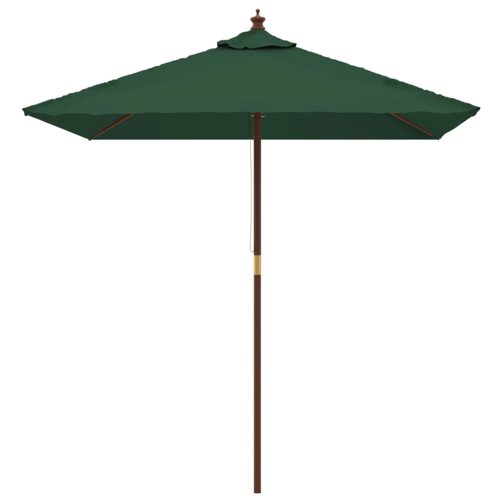 Vidaxl Parasol with wooden pole 198x198x231 cm green