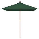 Vidaxl Parasol with wooden pole 198x198x231 cm green