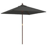 Vidaxl Parasol with wooden pole 198x198x231 cm anthracite -colored