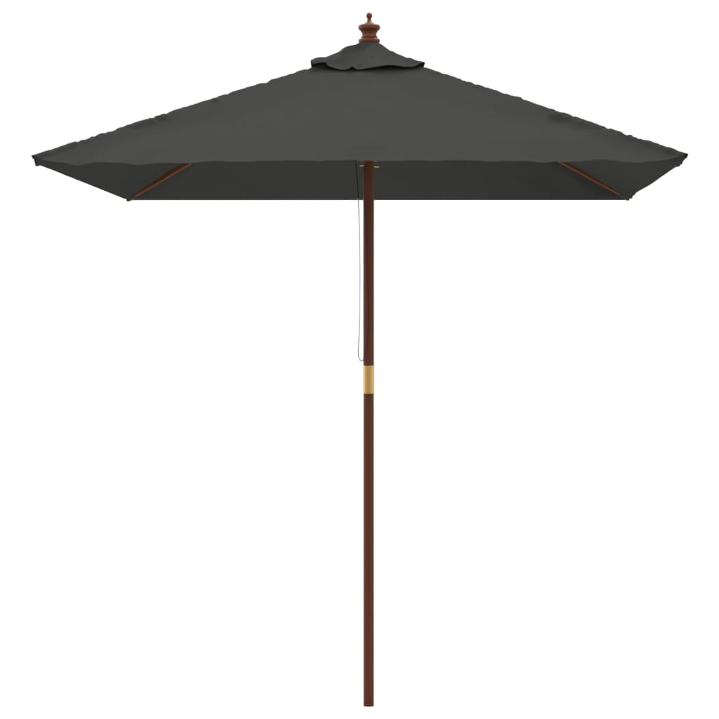 Vidaxl Parasol with wooden pole 198x198x231 cm anthracite -colored