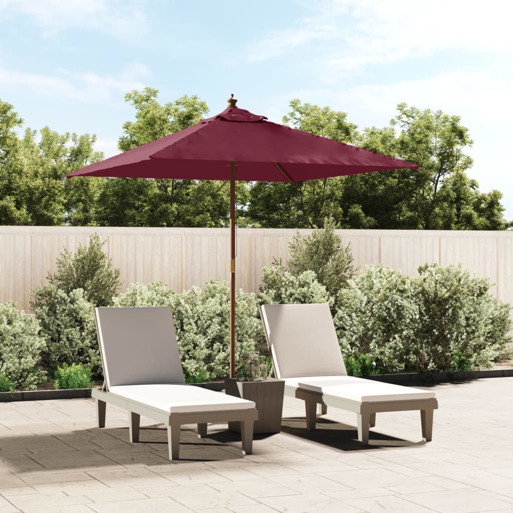 Vidaxl parolsol mat hëlze Pole 198x198x231 cm Bordeaux rout