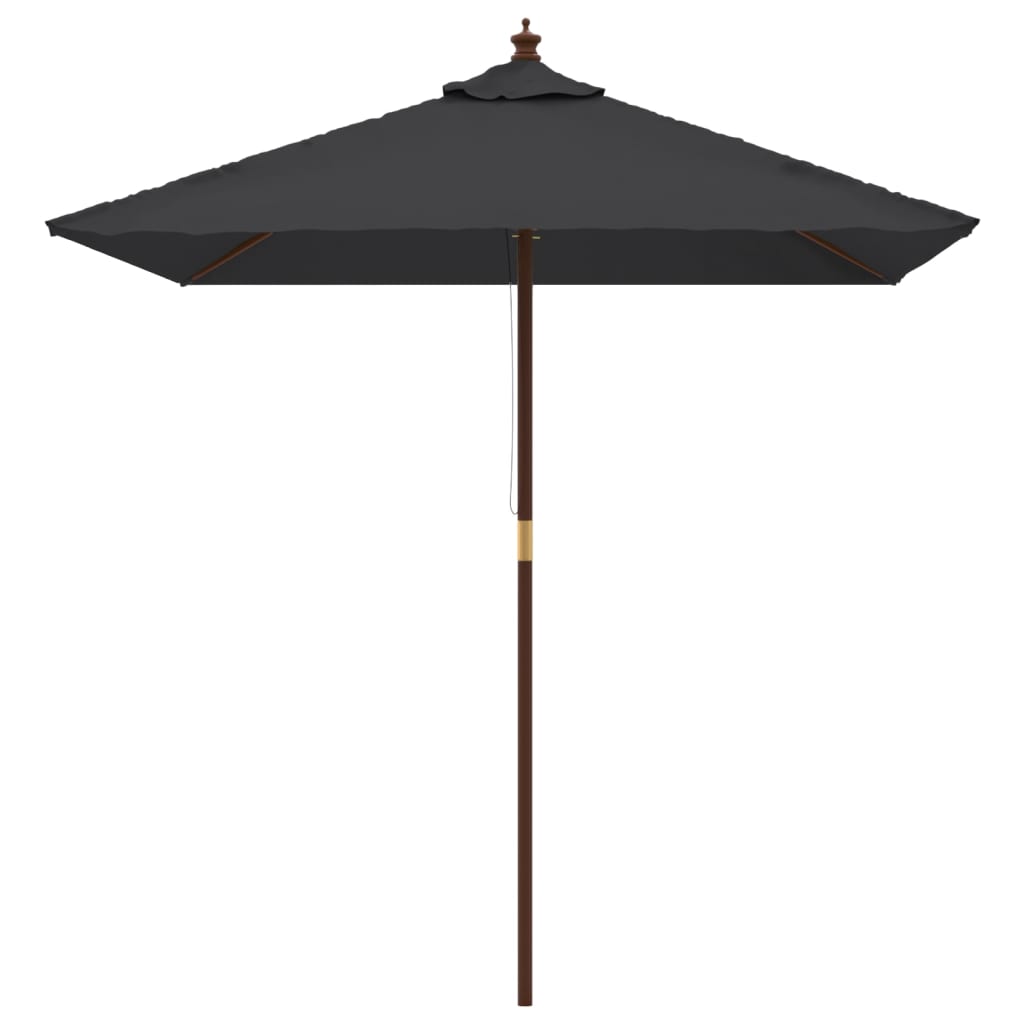 Vidaxl Parasol with wooden pole 198x198x231 cm Black