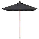 Vidaxl Parasol with wooden pole 198x198x231 cm Black