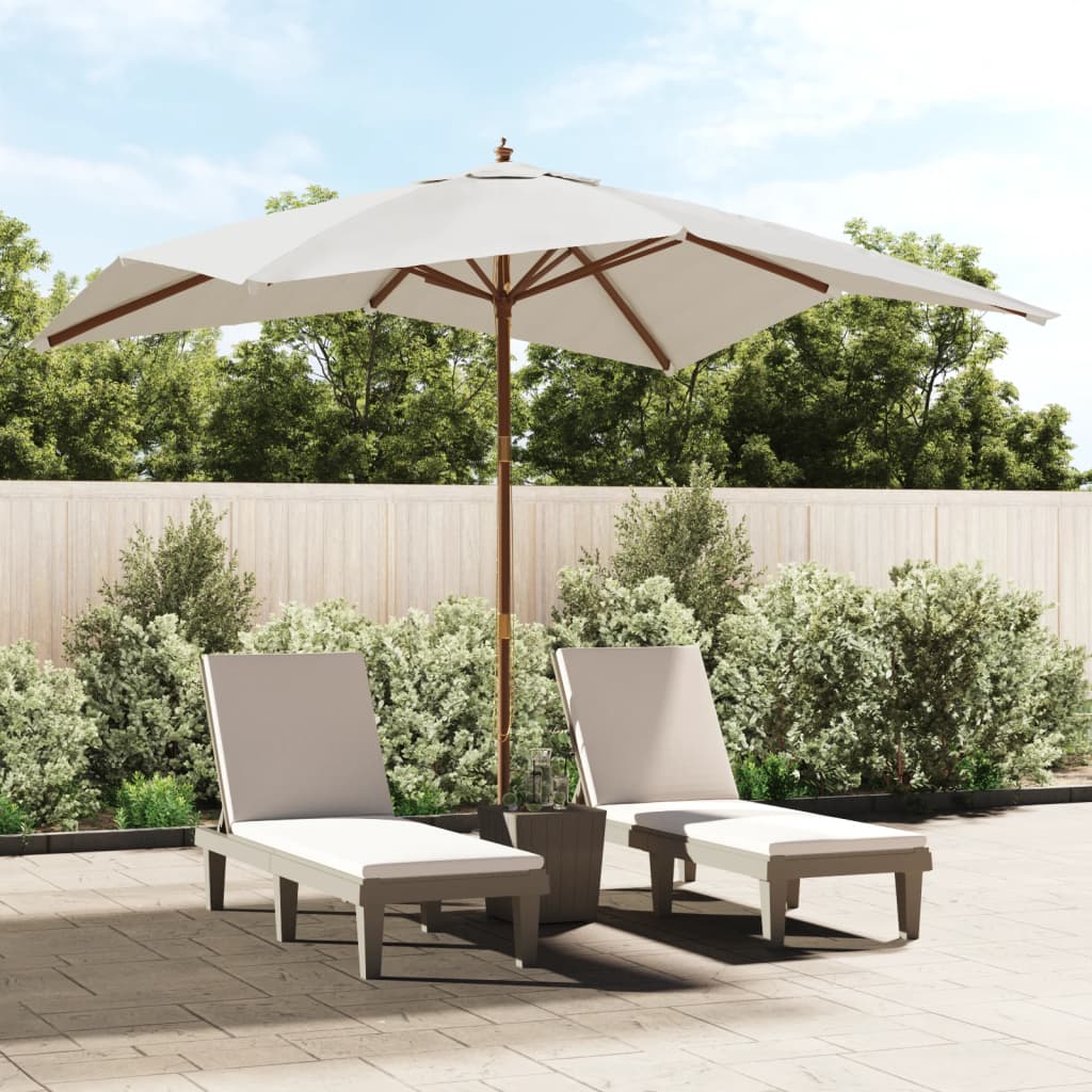 VidaXL parasol with wooden pole 300x300x273 cm sand -colored
