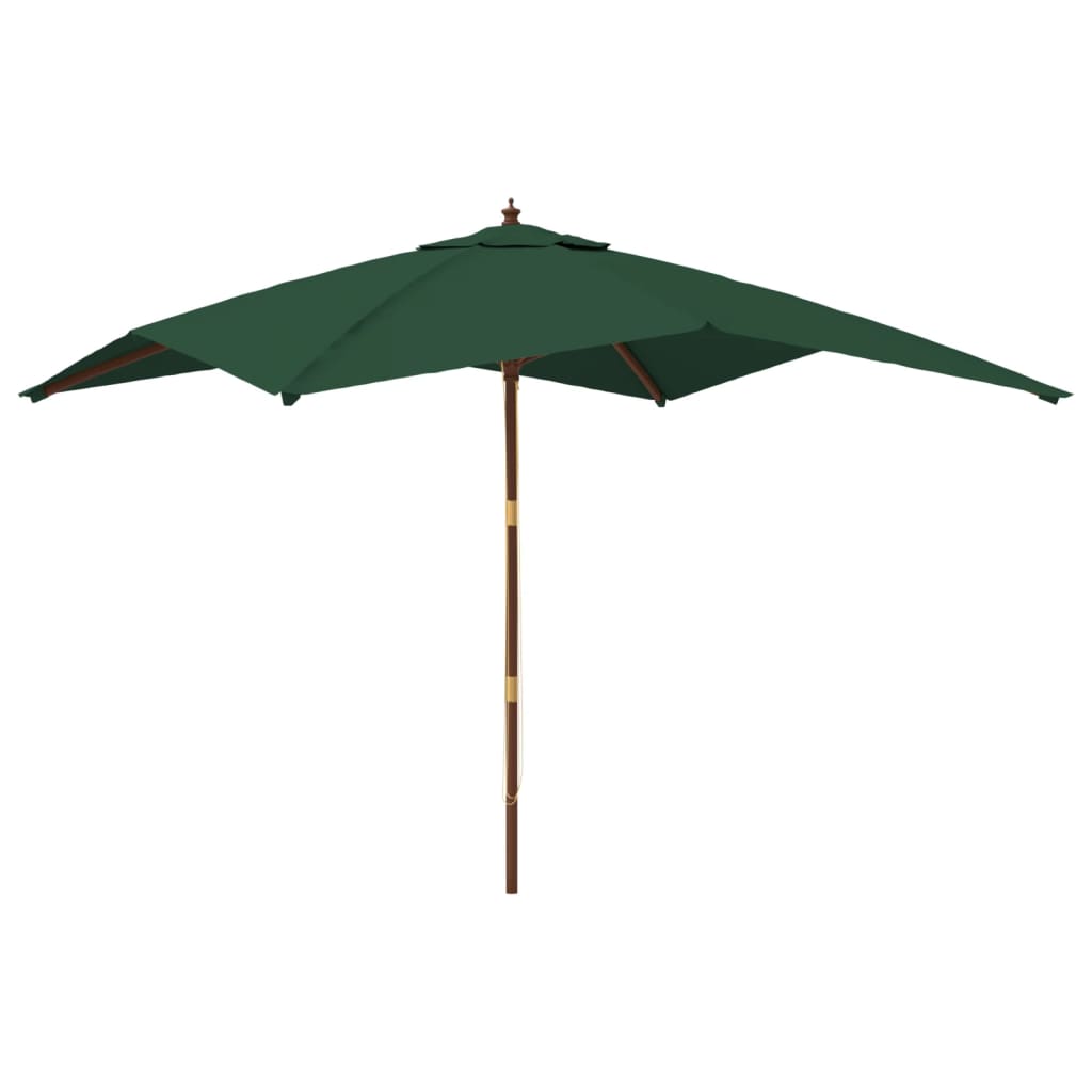 Vidaxl Parasol with wooden pole 300x300x273 cm green