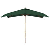 Vidaxl Parasol with wooden pole 300x300x273 cm green