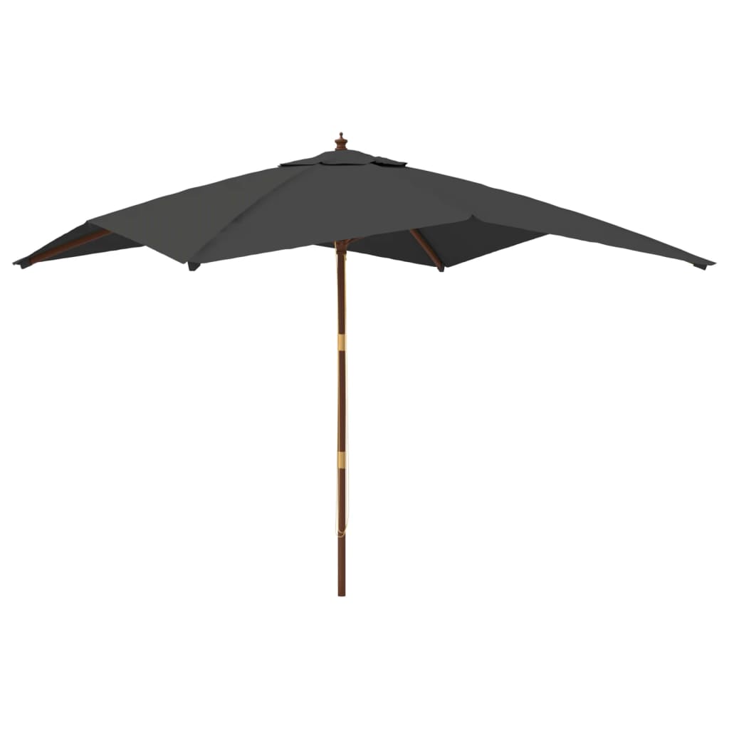 Vidaxl Parasol med trästol 300x300x273 cm antracit -färgad