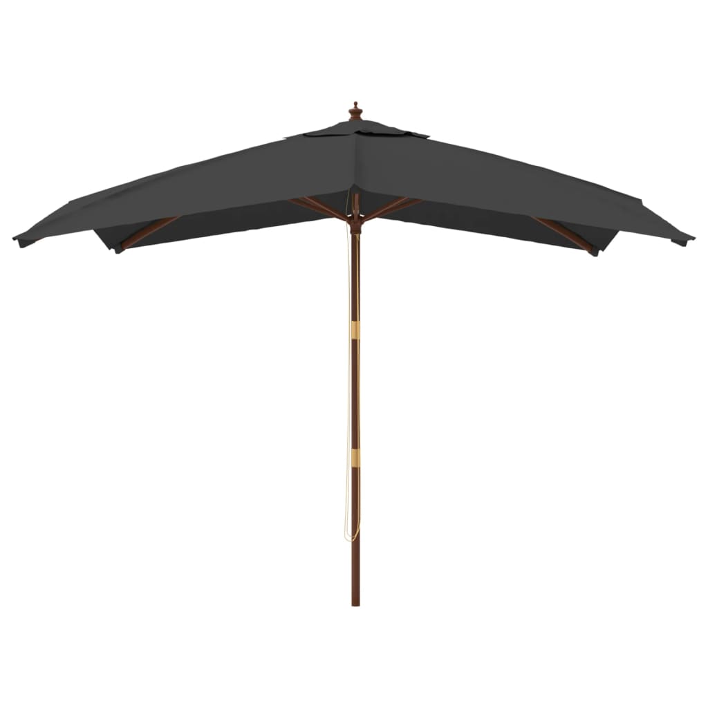 Vidaxl Parasol med trästol 300x300x273 cm antracit -färgad