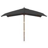 Vidaxl Parasol med trästol 300x300x273 cm antracit -färgad