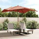 Vidaxl Parasol z lesenim drogom 300x300x273 cm terakota -obarvana