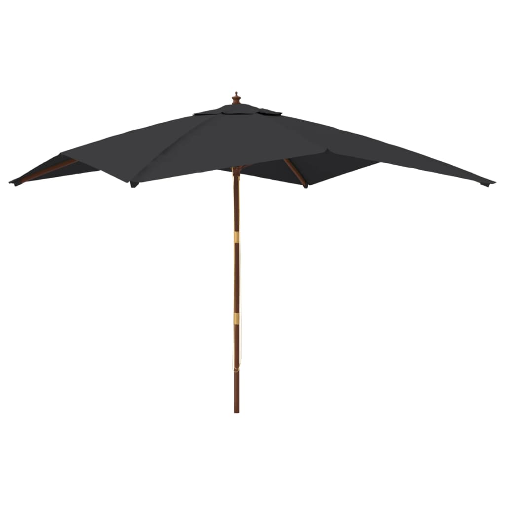 Vidaxl -parasol med træpol 300x300x273 cm sort