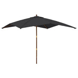 Vidaxl -parasol med træpol 300x300x273 cm sort